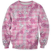 Alaka Aloha Hawaii Sweatshirt Plumeria Lei With Palaka Motif LT14 Unisex Pink - Polynesian Pride