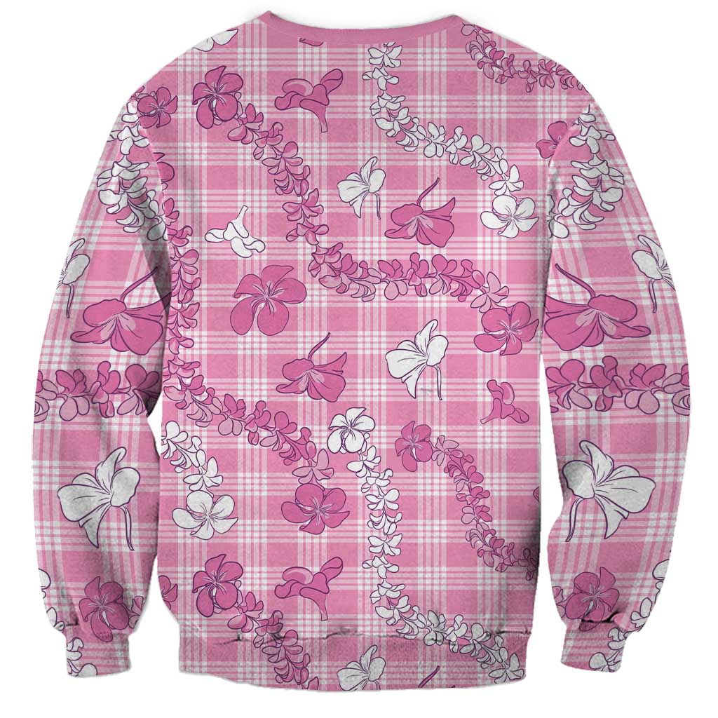 Alaka Aloha Hawaii Sweatshirt Plumeria Lei With Palaka Motif LT14 - Polynesian Pride