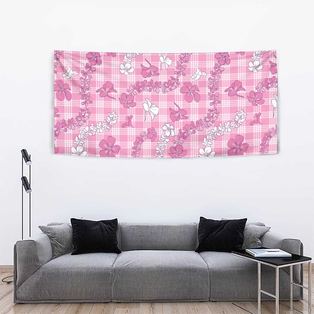 Alaka Aloha Hawaii Tapestry Plumeria Lei With Palaka Motif - Polynesian Pride