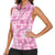 Alaka Aloha Hawaii Women Sleeveless Polo Shirt Plumeria Lei With Palaka Motif - Polynesian Pride