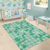 Omaomao Aloha Hawaii Area Rug Plumeria Lei With Palaka Motif - Polynesian Pride