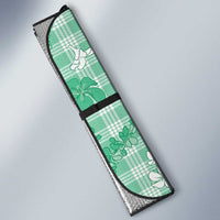 Omaomao Aloha Hawaii Auto Sun Shade Plumeria Lei With Palaka Motif - Polynesian Pride