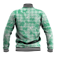 Omaomao Aloha Hawaii Baseball Jacket Plumeria Lei With Palaka Motif LT14 - Polynesian Pride
