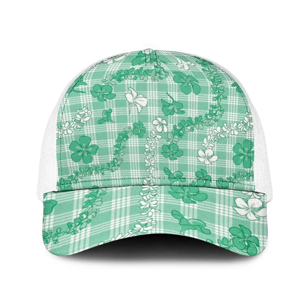 Omaomao Aloha Hawaii Baseball Net Cap Plumeria Lei With Palaka Motif - Polynesian Pride