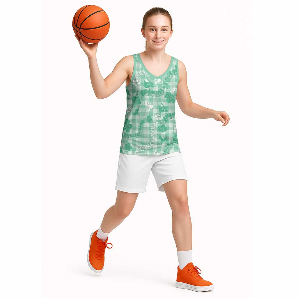 Omaomao Aloha Hawaii Basketball Jersey Plumeria Lei With Palaka Motif LT14 - Polynesian Pride