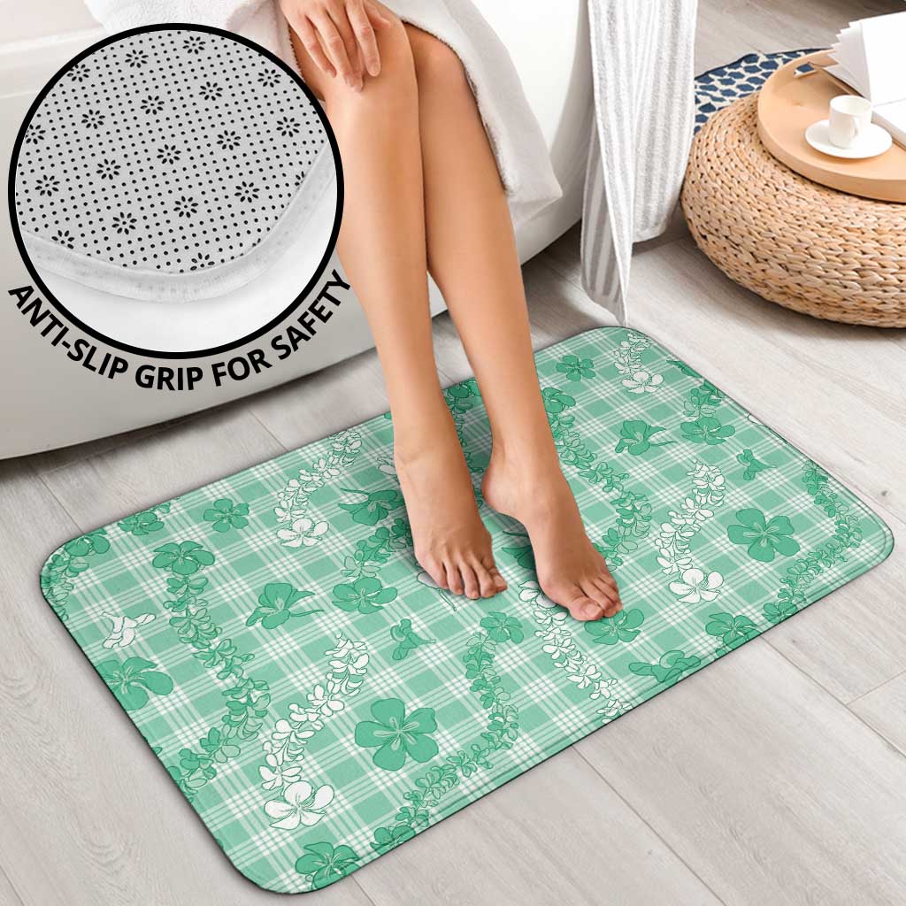 Omaomao Aloha Hawaii Bathroom Set Plumeria Lei With Palaka Motif - Polynesian Pride