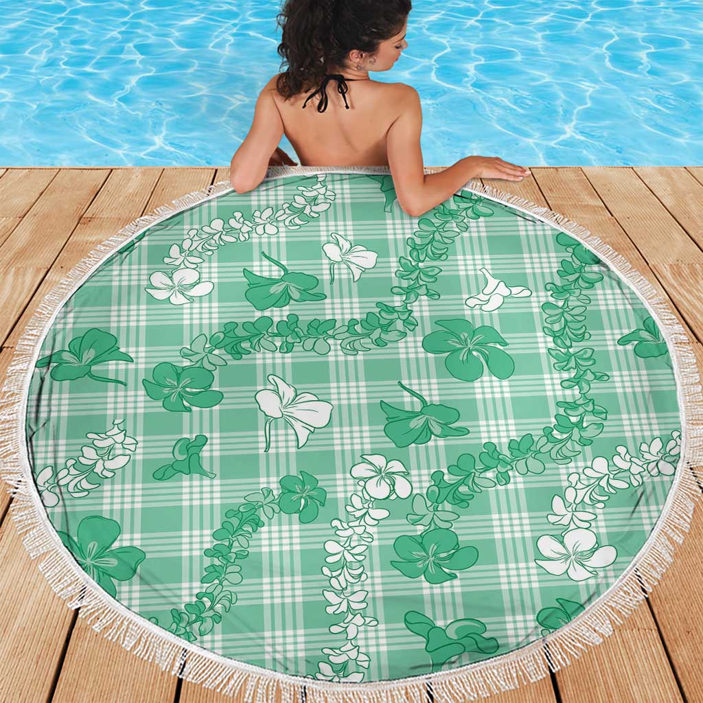 Omaomao Aloha Hawaii Beach Blanket Plumeria Lei With Palaka Motif - Polynesian Pride