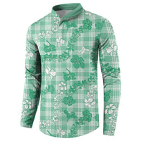 Omaomao Aloha Hawaii Button Sweatshirt Plumeria Lei With Palaka Motif LT14 - Polynesian Pride