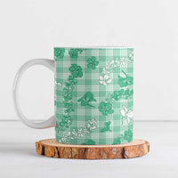 Omaomao Aloha Hawaii Ceramic Mug Plumeria Lei With Palaka Motif - Polynesian Pride
