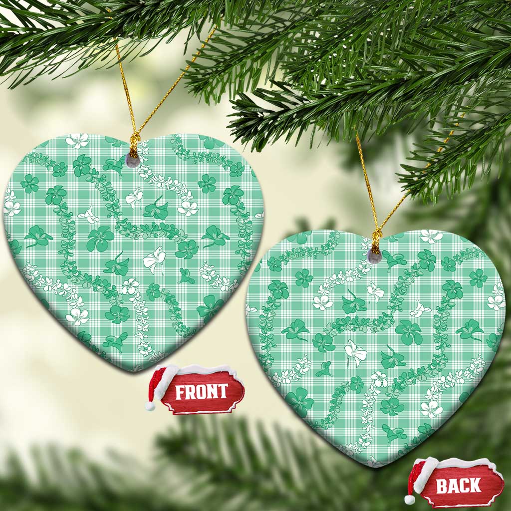 Omaomao Aloha Hawaii Ceramic Ornament Plumeria Lei With Palaka Motif - Polynesian Pride