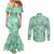 Omaomao Aloha Hawaii Couples Matching Mermaid Dress and Long Sleeve Button Shirt Plumeria Lei With Palaka Motif - Polynesian Pride