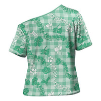 Omaomao Aloha Hawaii Cross Shoulder Shirt Plumeria Lei With Palaka Motif LT14 - Polynesian Pride