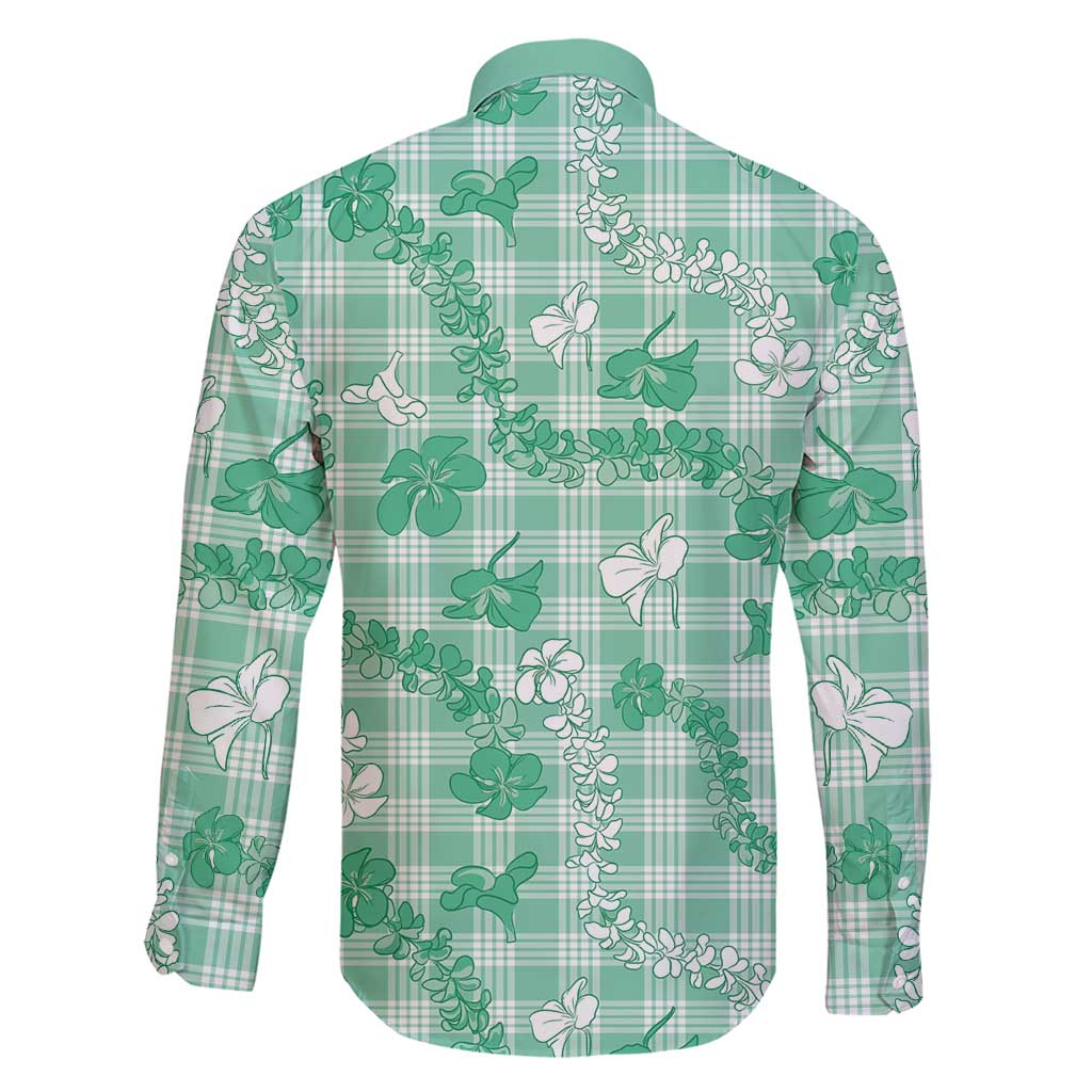 Omaomao Aloha Hawaii Family Matching Short Sleeve Bodycon Dress and Hawaiian Shirt Plumeria Lei With Palaka Motif - Polynesian Pride