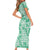 Omaomao Aloha Hawaii Family Matching Short Sleeve Bodycon Dress and Hawaiian Shirt Plumeria Lei With Palaka Motif - Polynesian Pride