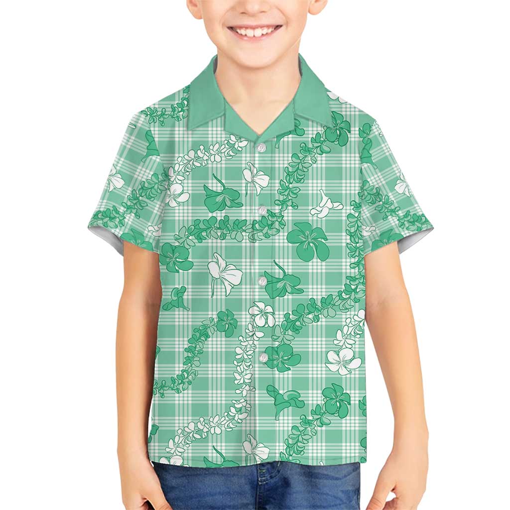 Omaomao Aloha Hawaii Family Matching Summer Maxi Dress and Hawaiian Shirt Plumeria Lei With Palaka Motif - Polynesian Pride