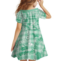 Omaomao Aloha Hawaii Kid Short Sleeve Dress Plumeria Lei With Palaka Motif - Polynesian Pride