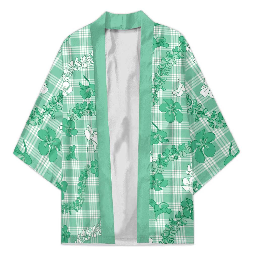 Omaomao Aloha Hawaii Kimono Plumeria Lei With Palaka Motif - Polynesian Pride