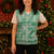 Omaomao Aloha Hawaii Christmas Knitted V-Neck Vest Plumeria Lei With Palaka Motif - Polynesian Pride