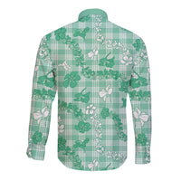 Omaomao Aloha Hawaii Long Sleeve Button Shirt Plumeria Lei With Palaka Motif LT14 - Polynesian Pride