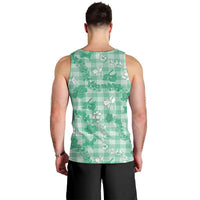 Omaomao Aloha Hawaii Men Tank Top Plumeria Lei With Palaka Motif LT14 - Polynesian Pride