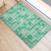 Omaomao Aloha Hawaii Rubber Doormat Plumeria Lei With Palaka Motif LT14 - Polynesian Pride