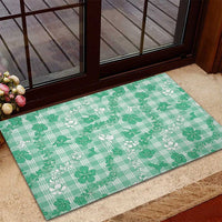Omaomao Aloha Hawaii Rubber Doormat Plumeria Lei With Palaka Motif LT14 - Polynesian Pride