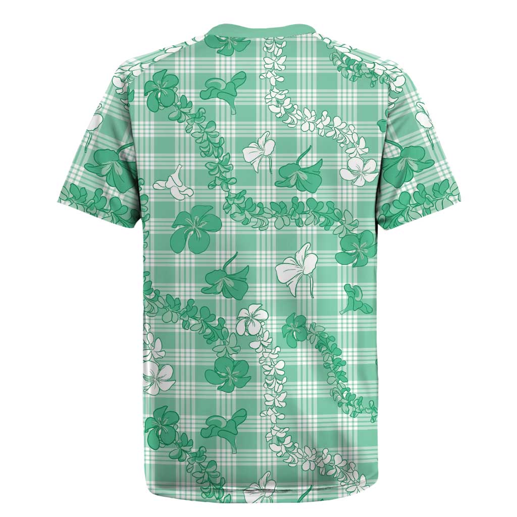 Omaomao Aloha Hawaii Rugby Jersey Plumeria Lei With Palaka Motif LT14 - Polynesian Pride