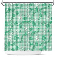 Omaomao Aloha Hawaii Shower Curtain Plumeria Lei With Palaka Motif LT14 Green - Polynesian Pride