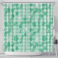 Omaomao Aloha Hawaii Shower Curtain Plumeria Lei With Palaka Motif LT14 - Polynesian Pride