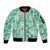 Omaomao Aloha Hawaii Sleeve Zip Bomber Jacket Plumeria Lei With Palaka Motif - Polynesian Pride