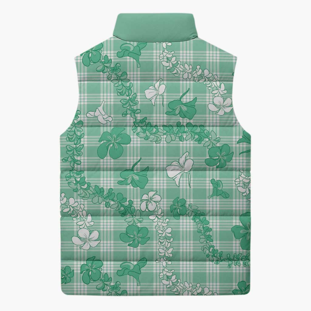 Omaomao Aloha Hawaii Sleeveless Puffer Jacket Plumeria Lei With Palaka Motif LT14 - Polynesian Pride