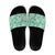 Omaomao Aloha Hawaii Slide Sandals Plumeria Lei With Palaka Motif - Polynesian Pride