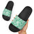 Omaomao Aloha Hawaii Slide Sandals Plumeria Lei With Palaka Motif - Polynesian Pride