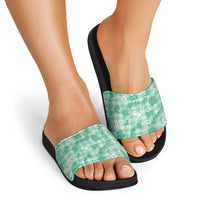 Omaomao Aloha Hawaii Slide Sandals Plumeria Lei With Palaka Motif LT14 - Polynesian Pride