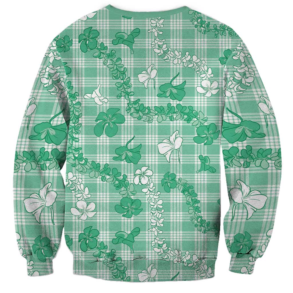 Omaomao Aloha Hawaii Sweatshirt Plumeria Lei With Palaka Motif LT14 - Polynesian Pride