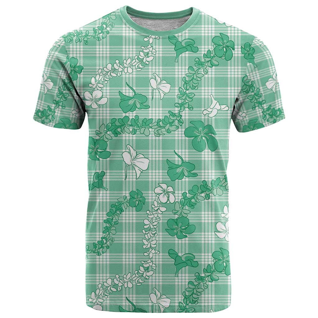 Omaomao Aloha Hawaii T Shirt Plumeria Lei With Palaka Motif - Polynesian Pride