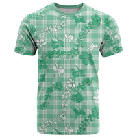 Omaomao Aloha Hawaii T Shirt Plumeria Lei With Palaka Motif - Polynesian Pride