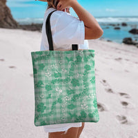 Omaomao Aloha Hawaii Tote Bag Plumeria Lei With Palaka Motif - Polynesian Pride