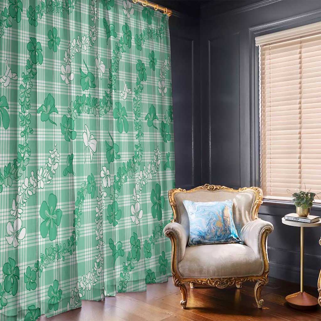Omaomao Aloha Hawaii Window Curtain Plumeria Lei With Palaka Motif LT14 - Polynesian Pride