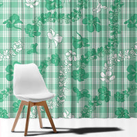 Omaomao Aloha Hawaii Window Curtain Plumeria Lei With Palaka Motif LT14 - Polynesian Pride