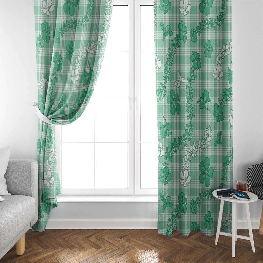 Omaomao Aloha Hawaii Window Curtain Plumeria Lei With Palaka Motif LT14 - Polynesian Pride