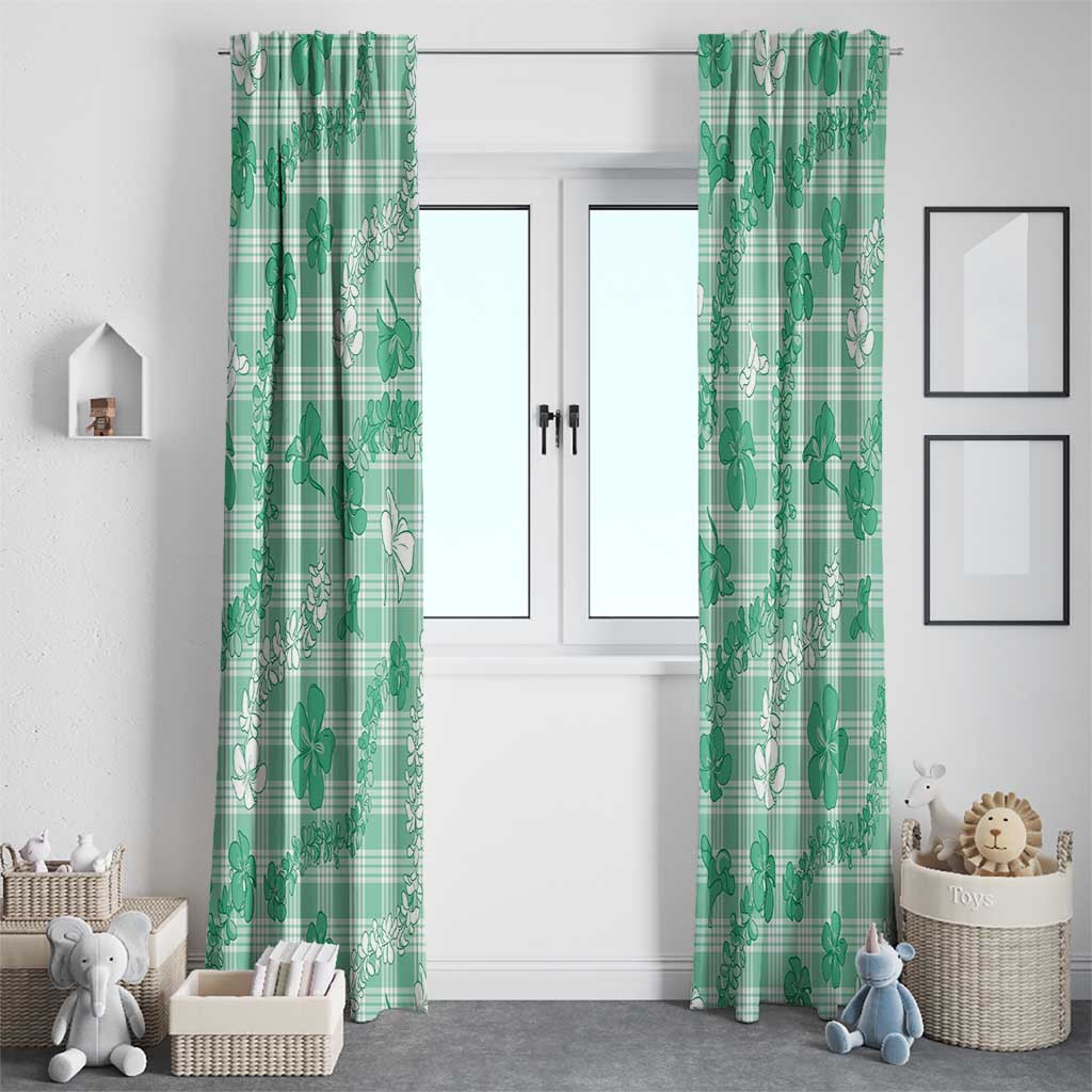 Omaomao Aloha Hawaii Window Curtain Plumeria Lei With Palaka Motif LT14 - Polynesian Pride