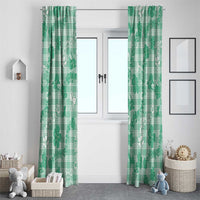 Omaomao Aloha Hawaii Window Curtain Plumeria Lei With Palaka Motif LT14 - Polynesian Pride