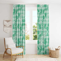 Omaomao Aloha Hawaii Window Curtain Plumeria Lei With Palaka Motif LT14 - Polynesian Pride