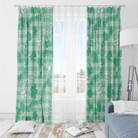 Omaomao Aloha Hawaii Window Curtain Plumeria Lei With Palaka Motif LT14 - Polynesian Pride