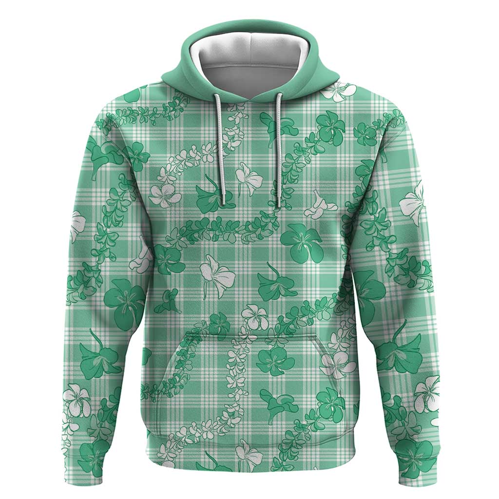 Omaomao Aloha Hawaii Zip Hoodie Plumeria Lei With Palaka Motif - Polynesian Pride