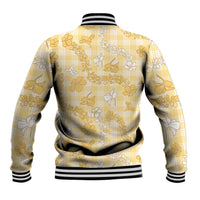 Melemele Aloha Hawaii Baseball Jacket Plumeria Lei With Palaka Motif LT14 - Polynesian Pride