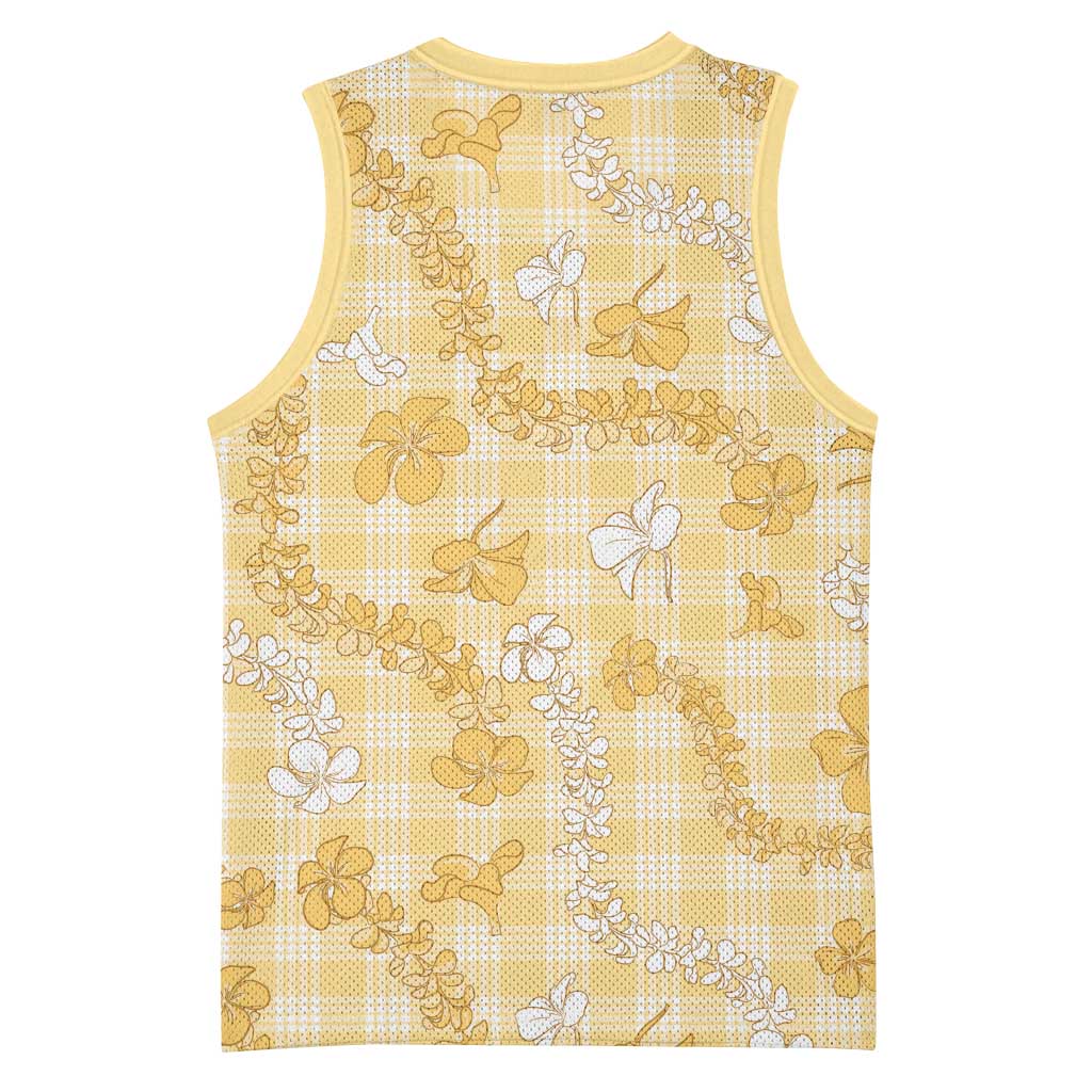 Melemele Aloha Hawaii Basketball Jersey Plumeria Lei With Palaka Motif LT14 - Polynesian Pride