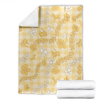 Melemele Aloha Hawaii Blanket Plumeria Lei With Palaka Motif - Polynesian Pride