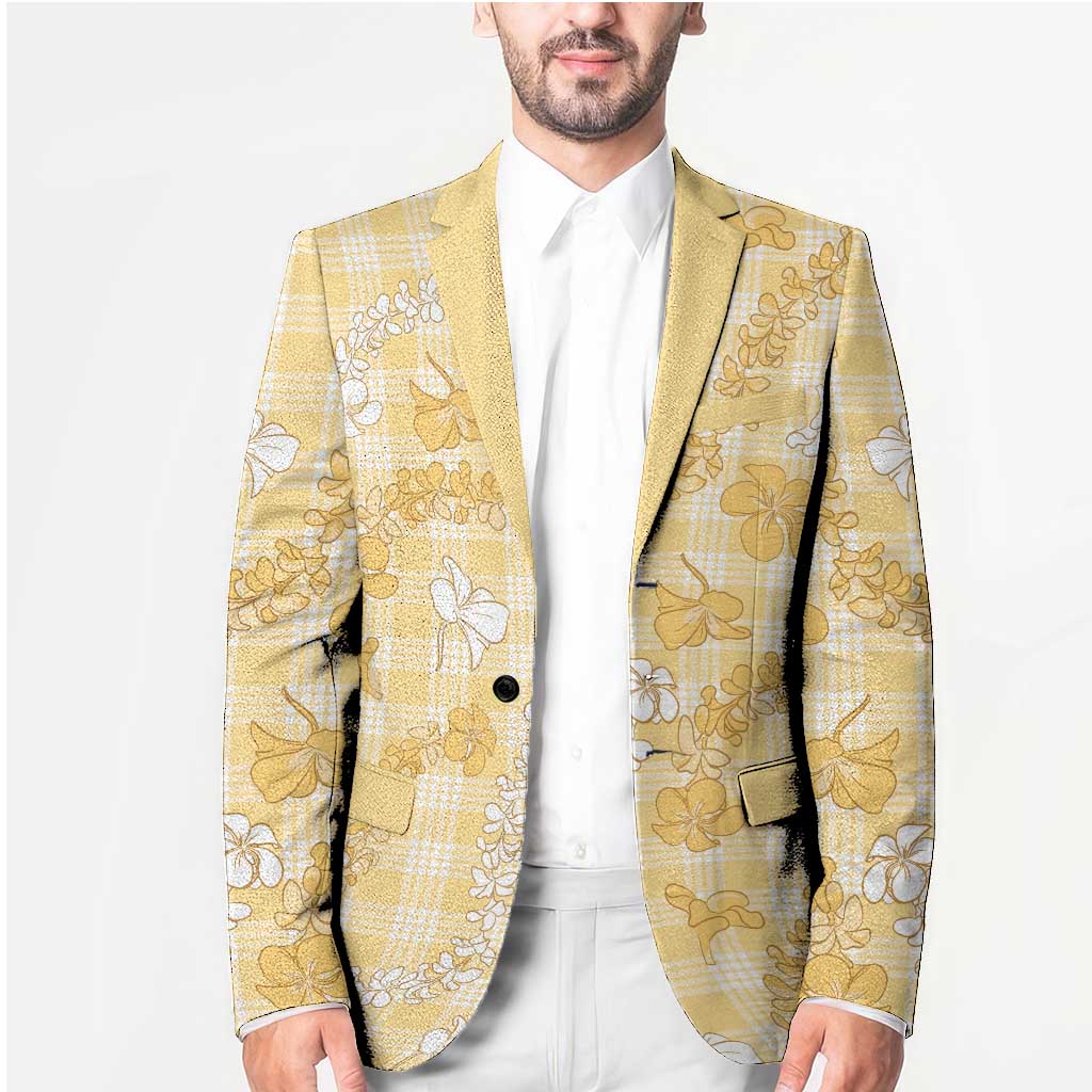 Melemele Aloha Hawaii Blazer Plumeria Lei With Palaka Motif LT14 - Polynesian Pride